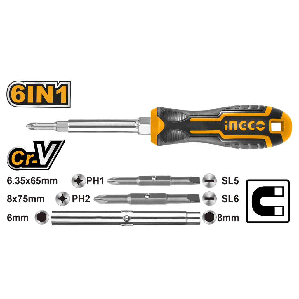 AKISD0608 6 IN 1 SCREWDRIVER SET