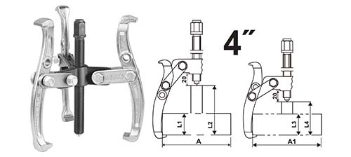 HGP08034 THREE JAWS GEAR PULLER 4"