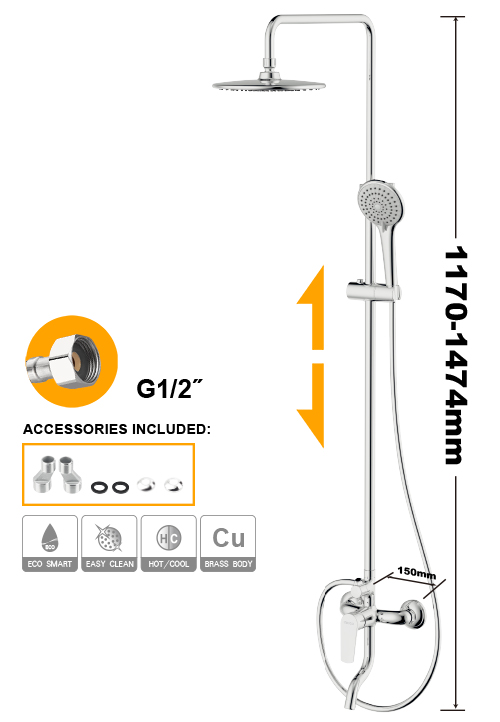 HSLBM513681 SINGLE LEVER BATH-SHOWER MIXER