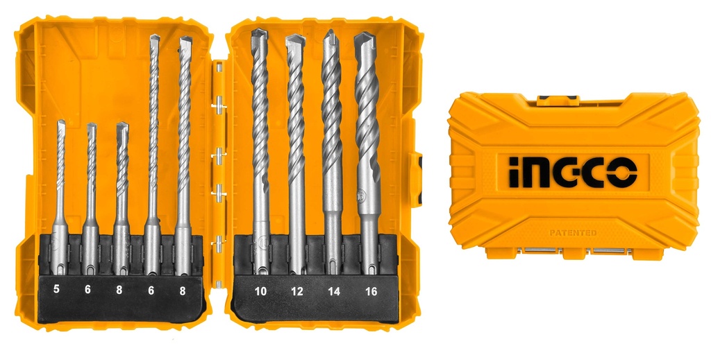 AKDL30901 9 PCS SDS PLUS HAMMER DRILL BITS SET