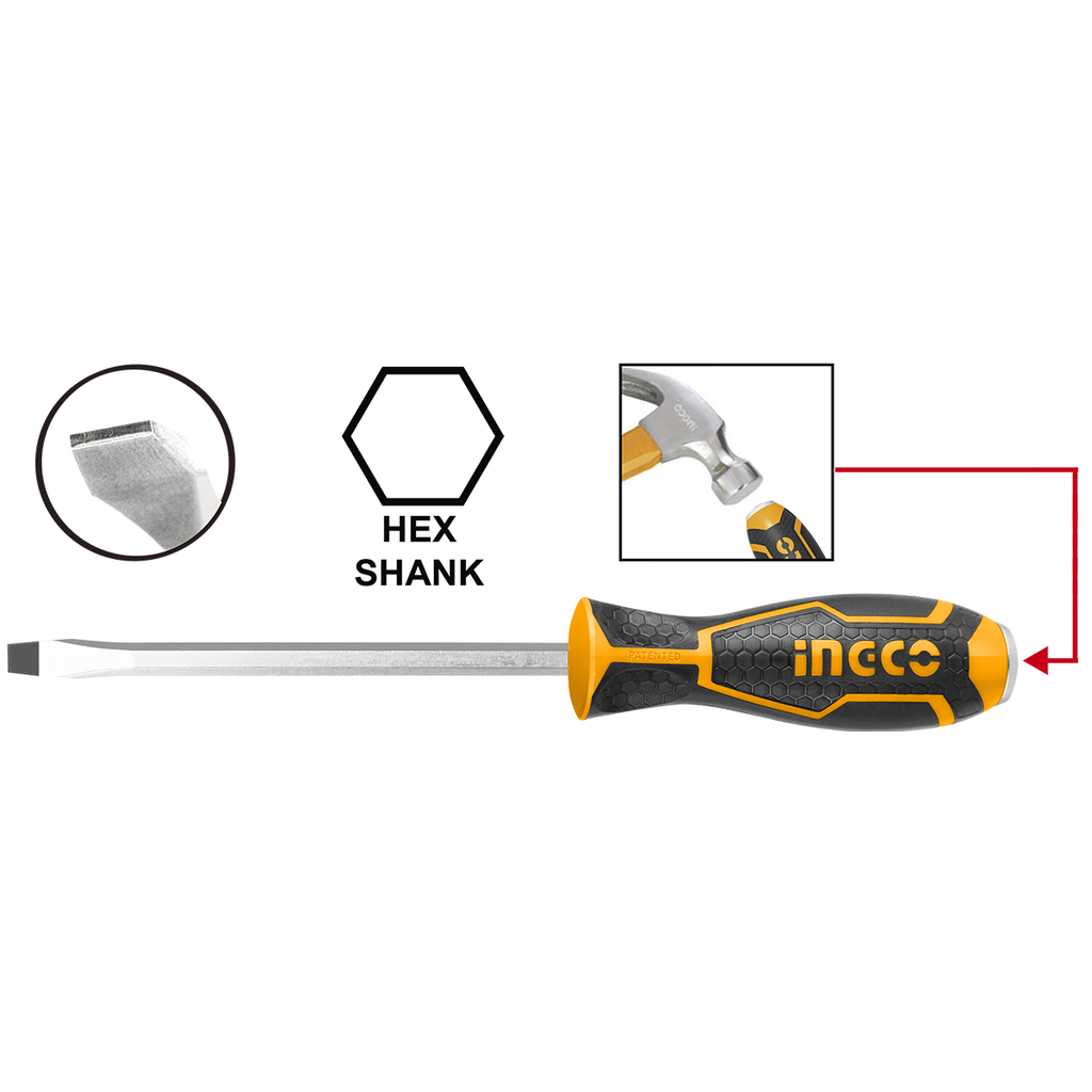 HGTS286125 SLOTTED GO-THROUGH SCREWDRIVER 125MM