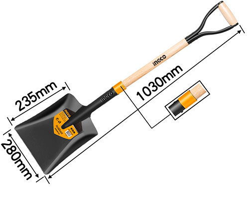 HSSH0102 STEEL SHOVEL WITH HANDLE