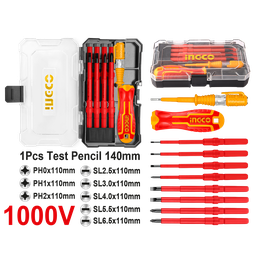 [HKISD1008] HKISD1008 10 Pcs INTERCHANGABLE INSULATED SCREWDRIVER SET